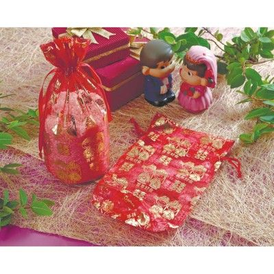 【結婚百貨 米袋 婚用禮俗用品 妙妙屋禮贈品嫁妝文具 】紅雙喜大紗袋