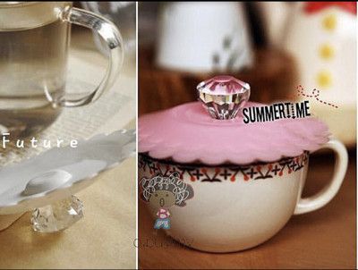 閃耀鑽石圓型蕾絲創意造型杯蓋