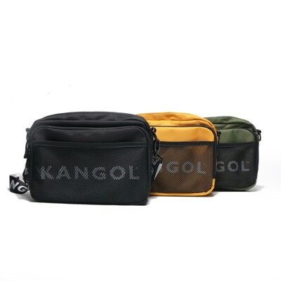 KANGOL 斜背包中容量主袋+外袋共四層進口防水尼龍布中性款