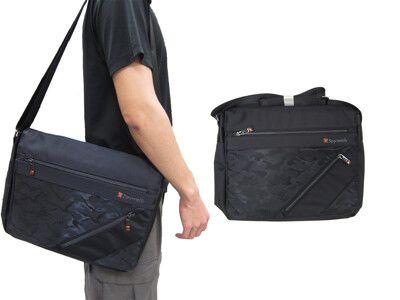書包大容量可A4資料夾主袋+外袋共六層14吋電腦防水尼龍布肩斜側背