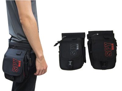 SPYWALK 腿包腰背式小腿包主袋+外袋共四層隨身工作工具袋型男隨身物品包防水尼龍布材質