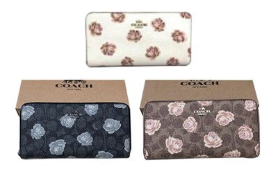 COACH 長夾國際正版保證進口防水防刮皮革U型拉鍊包覆型主袋附品證購證塵套提袋