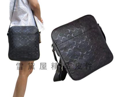 COACH 斜側包中容量隨身物品包國際正版保證進口防水防刮皮革品證購證塵套提袋