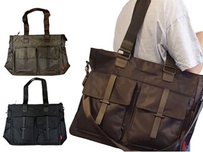 托特包大容量可A4資料夾主袋+外袋共四層防水尼龍附長背帶