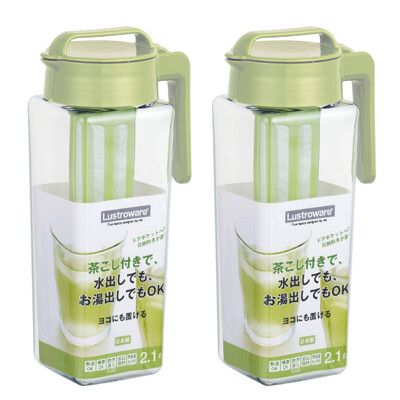 【Lustroware】日本岩崎旋蓋式耐熱水壺2.1L(附濾網)2入組