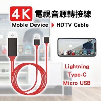 高清不卡頓 4K手機轉HDMI 螢幕轉接線 iPhone 安卓 Type c 電視螢幕轉接線