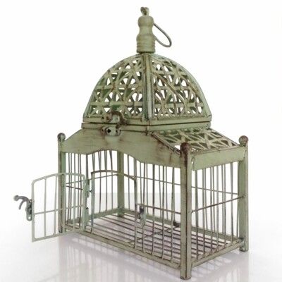 DecoBox古玫溫室銅綠小鳥籠花架(多肉防鳥花架)