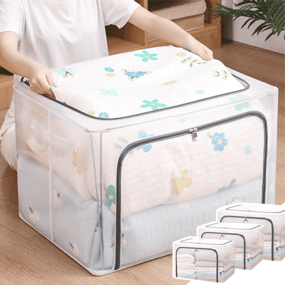 【限時活動價6/27-7/3】PVC防潮透明棉被衣服收納箱(80L)