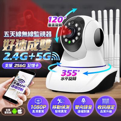 RH9 五天線WIFI監視器 支援256G 四分割畫面 高清11顆夜視燈 AP熱 +(32G記憶卡)