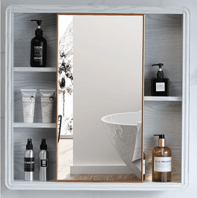 浴櫃 鏡櫃 60×70CM北歐鏡箱 衛浴鏡 推拉鏡櫃 浴室儲物櫃 化妝鏡  收納櫃 梳妝鏡