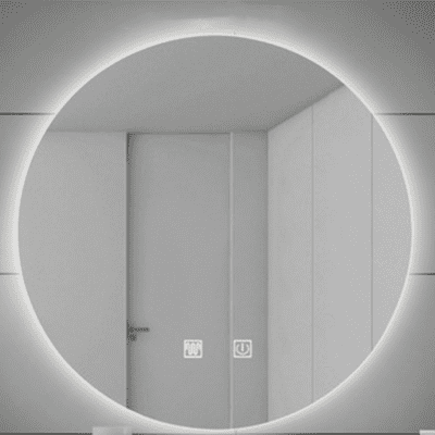 圓鏡 無框鏡 LED燈鏡 50CM雙色光+防霧+雙觸摸 智能鏡 壁掛鏡 裝飾鏡 發光鏡  背光浴室鏡