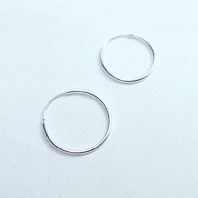 925純銀 素面極細 中耳圈扣耳環-20mm、16mm 防抗過敏 單支販售