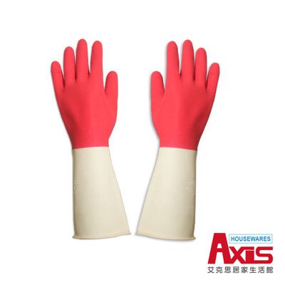【AXIS 艾克思】MIT雙色家庭用乳膠手套_3雙組_L.M號