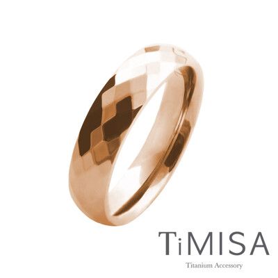 【TiMISA 純鈦飾品】格緻真愛-寬版 純鈦戒指(玫瑰金)