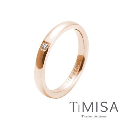 【TiMISA 純鈦飾品】愛戀 純鈦戒指(玫瑰金)