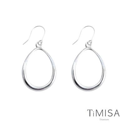 【TiMISA 純鈦飾品】心扉(M)純鈦耳環一對