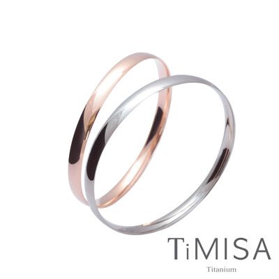 【TiMISA 純鈦飾品】純真-薄 純鈦手環(雙色可選)