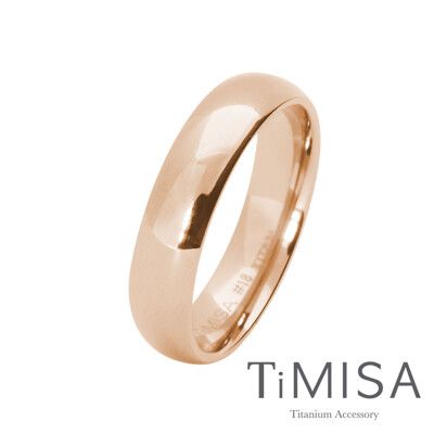 【TiMISA 純鈦飾品】簡單生活 純鈦戒指(玫瑰金)