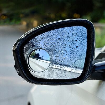 吸盤式汽車倒車後視鏡 盲區輔助鏡 盲點鏡 後視鏡 吸盤車用小圓鏡 旋轉按壓式 廣角鏡 (1對)