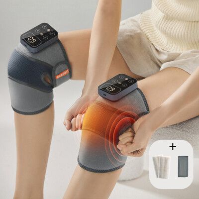【KEEPFIT】護膝儀 膝蓋按摩器 震動按摩+熱敷 石墨烯加熱 1對/2只 (USB充電)