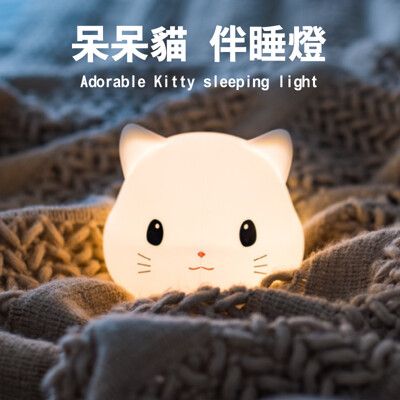 呆呆喵 矽膠燈 小夜燈 宿舍臥室USB充電 伴睡 餵奶 LED呆呆貓 玩具小夜燈 擺飾 床邊露營燈