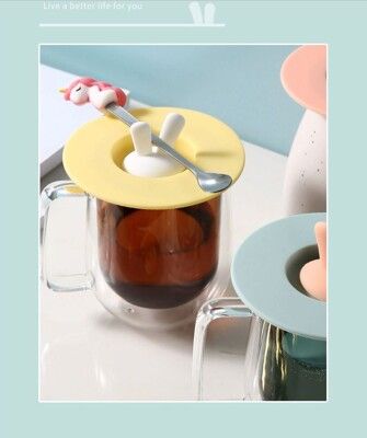 【矽膠杯蓋】可放湯匙防漏防塵陶瓷茶杯水杯蓋子密封碗蓋多用途密封保鮮蓋