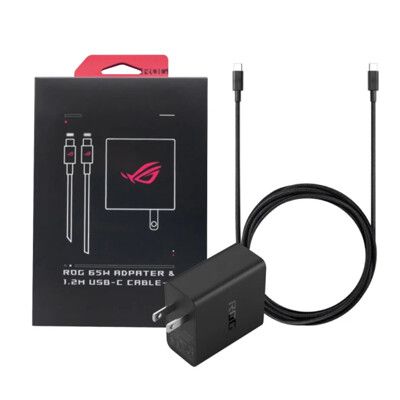 ASUS 華碩 ROG 65W 原廠快充充電組-2022新款(含65W快充充電器+USB-C線1.2