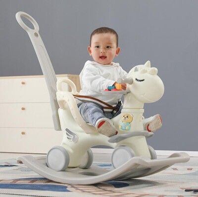 木馬兒童搖馬二合一周歲禮物寶寶搖搖馬手推車生日禮物嬰兒玩具車