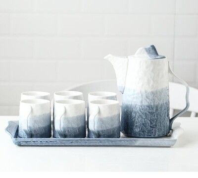 熱水壺套裝家用熱涼水壺套裝陶瓷熱水壺杯子套裝水具水杯套裝