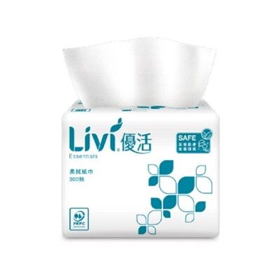 Livi優活 單抽式柔拭紙巾300抽60包/箱