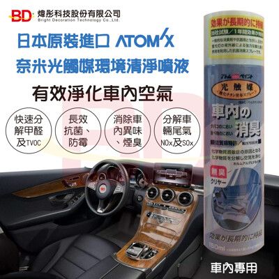 日本原裝進口ATOM光觸媒環境清淨液噴霧罐噴劑(車輛內消除病原用)