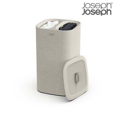 【Joseph Joseph】 Tota 60L 分類洗衣籃(雙格) -米白