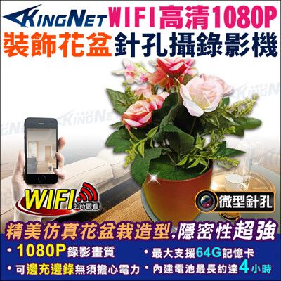 【帝網 KingNet】微型針孔密錄器 HD 1080P 裝飾花盆密錄器 攝錄影機 wifi 仿真花