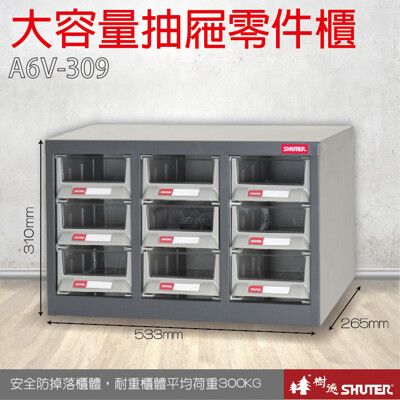 A6V-309H 9格抽屜 樹德專業零件櫃物料櫃 置物櫃 五金材料貴 工具 螺絲 收納