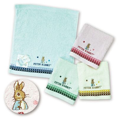 台灣製 彼得兔 純棉 大方巾-點點 洗臉巾 比得兔 手帕巾/彼得兔大方巾 1652 兔子媽媽