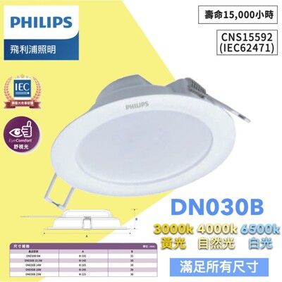 2021新款 PHILIPS飛利浦 DN030B 室內LED崁燈 14W 15cm