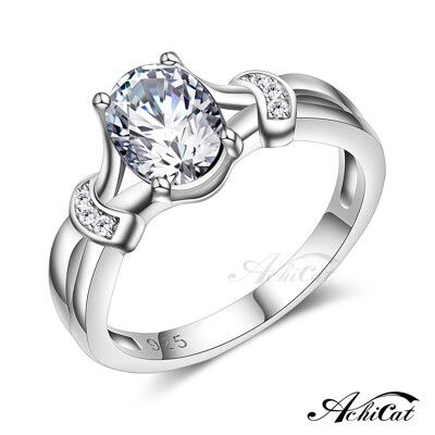 AchiCat 925純銀戒指 璀璨時刻 婚戒 求婚戒指 晶鑽戒指 淑女戒 情人節禮物 AS6003
