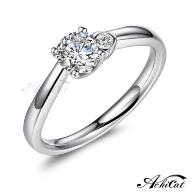 AchiCat 925純銀戒指 幸福相伴 婚戒 單鑽戒指 求婚戒指 生日禮物 情人節禮物AS6017