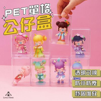 (台中可愛小舖) PET單格公仔盒 公仔展示盒 防塵展示盒 扭蛋收藏 模型展示盒 盲盒 壓克力展示盒