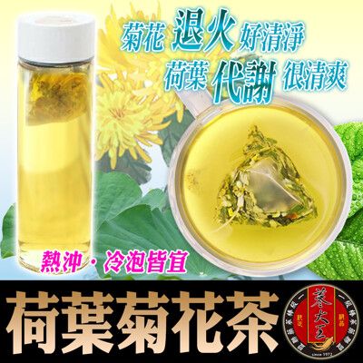 【蔘大王】台灣菊花荷葉茶 冷熱兩用3D立體茶包  菊花明亮退火消暑好妍色/荷葉新陳代謝很輕鬆