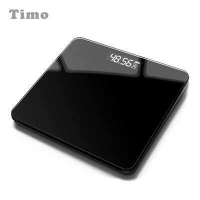 【Timo】黑色鏡面 數位體重計 充電式 體重機 體重計 體重機 量體重 體重器 體重秤