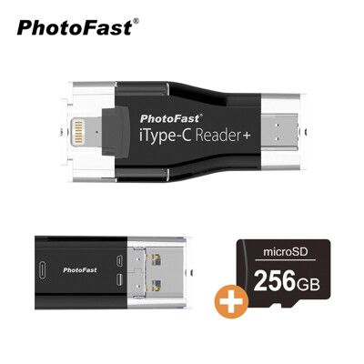 PhotoFast iType-C Reader四合一 蘋果/安卓跨平台讀卡機 一鍵備份+256G