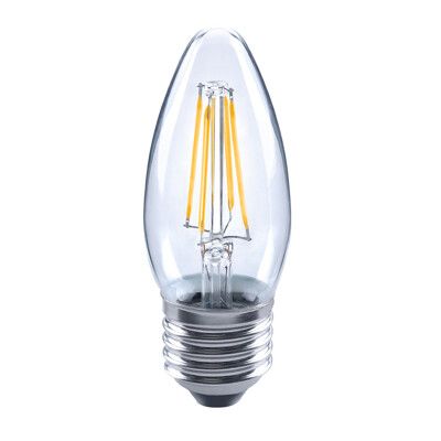 【Luxtek】可調光LED燈泡 蠟燭燈 4.5W E27 黃光 適合水晶燈 吊燈 (C35)