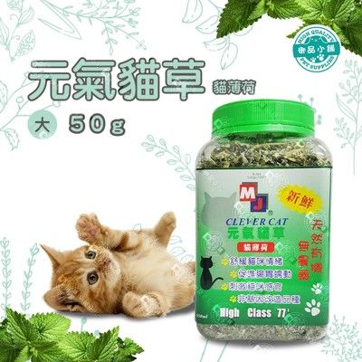 MJ 萌洲 聰明貓 元氣貓草 50G 貓薄荷草 維他命C 葉綠素 助化毛 貓草 貓零食