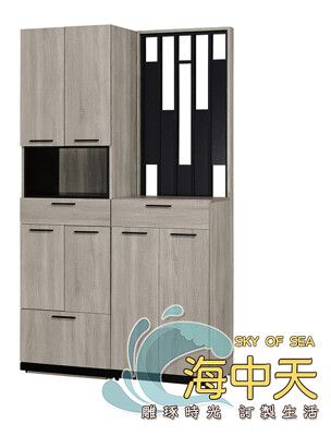 {{海中天休閒傢俱廣場}}M-33摩登時尚客廳系列591-2 威尼斯4x6.5尺玄關組合鞋櫃(全組)