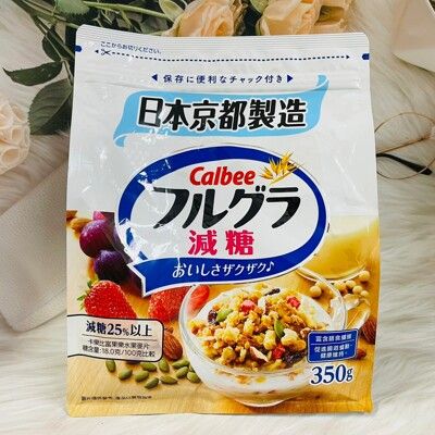 ☆潼漾小舖☆ 日本 Calbee 卡樂比 富果樂減糖水果麥片 350g 麥片 水果麥片 牛奶麥片