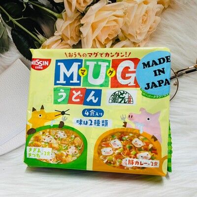 ☆潼漾小舖☆ 日本 Nissin 日清 MUG雙味泡麵 4食入 馬克杯麵 咖哩烏龍