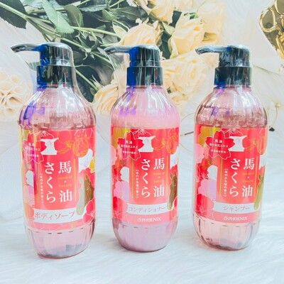 ☆潼漾小舖☆ 日本 Phoenix 馬油櫻花保濕系列～洗髮精/潤髮乳/沐浴乳 500ml 三款可選