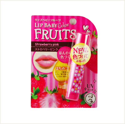 ☆潼漾小舖☆ ROHTO 曼秀雷敦 Lip Baby FRUITS 果香潤澤護唇膏 (草莓桃紅)