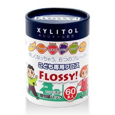 ☆潼漾小舖☆ 日本 XYLITOL FLOSSY 木醣醇 兒童牙線 （60入/盒 每隻都獨立包裝）